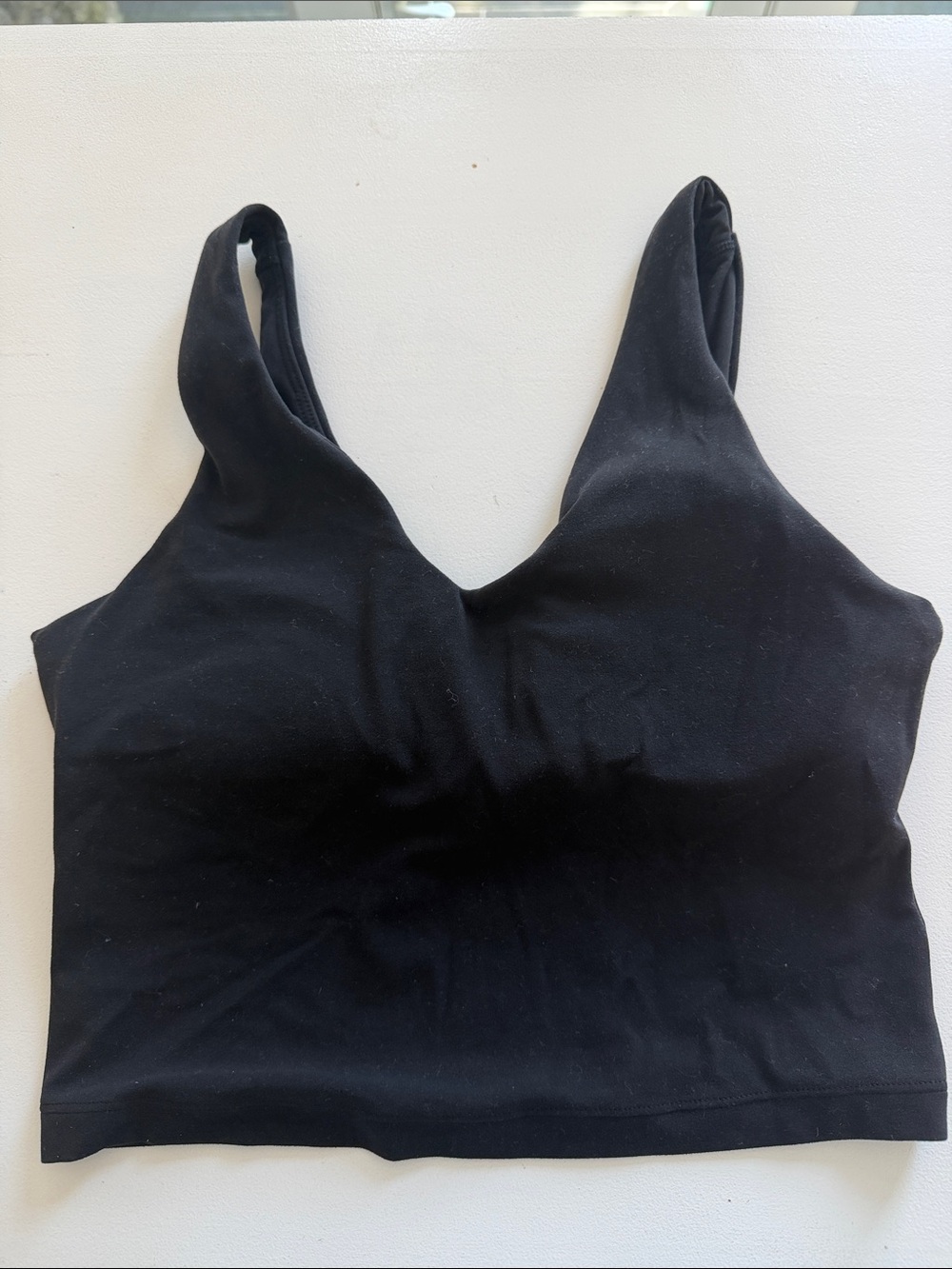 Athleta Black Transcend V-Nexk Crop  Top Sz Small